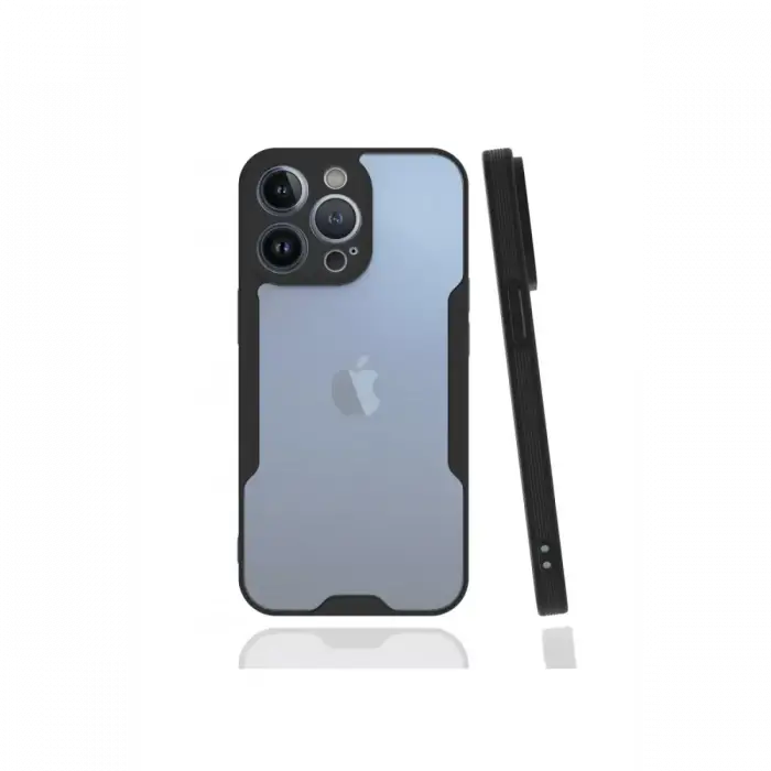 Newface Apple iPhone 13 Pro Kılıf Platin Silikon - Siyah