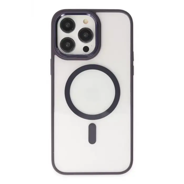 Newface Apple iPhone 13 Pro Kılıf Room Magneticsafe Silikon - Derin Mor