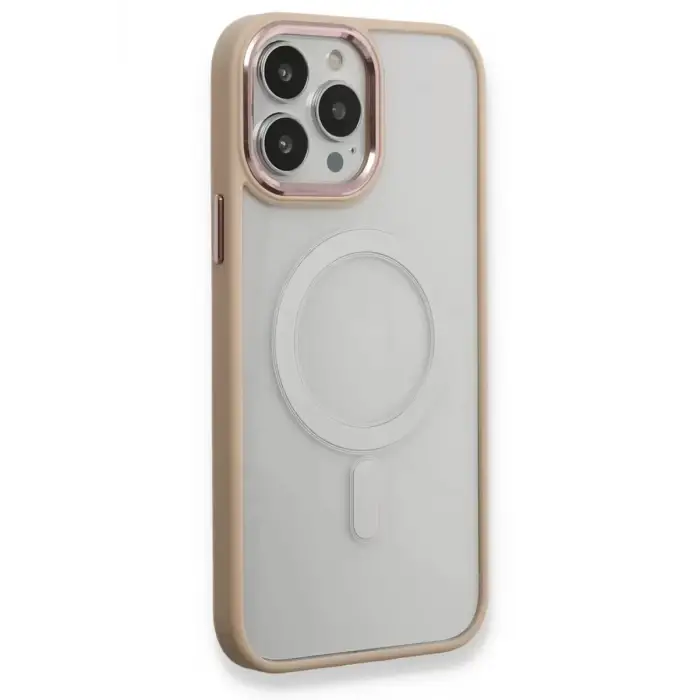 Newface Apple iPhone 13 Pro Kılıf Room Magneticsafe Silikon - Pudra