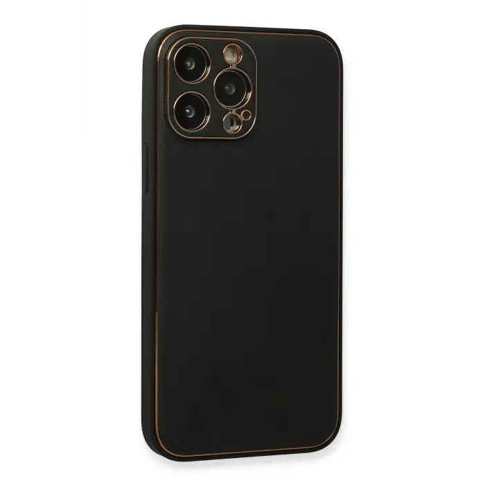 Newface iPhone 13 Pro Max Kılıf Coco Deri Silikon Kapak - Siyah