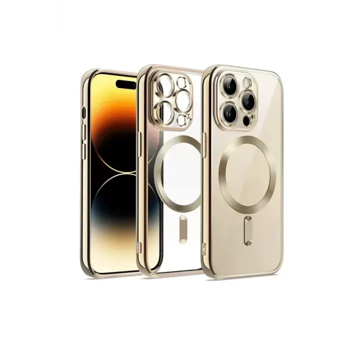Newface iPhone 13 Pro Max Kılıf Kross Magneticsafe Kapak - Gold