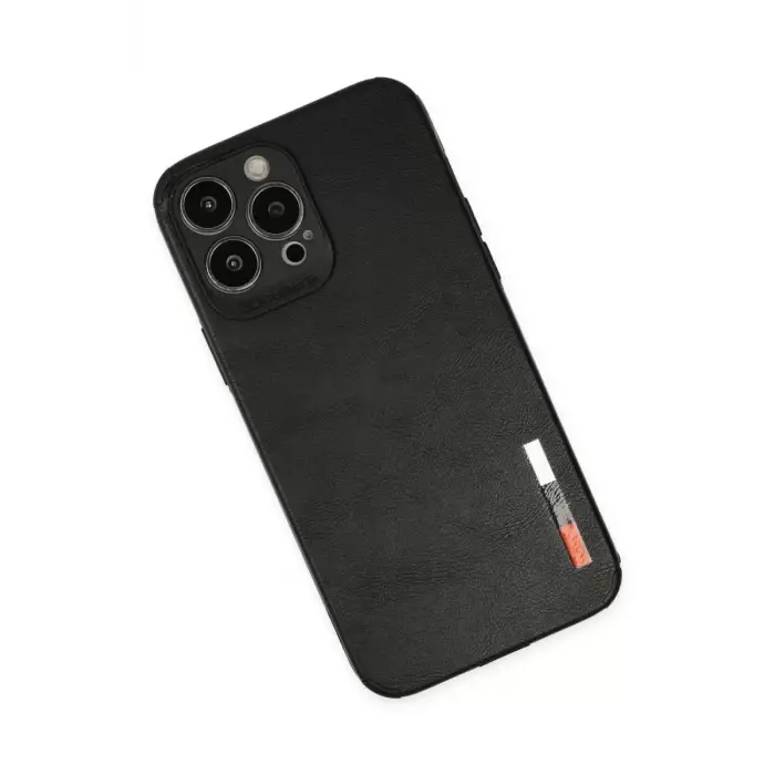 Newface Apple iPhone 13 Pro Max Kılıf Loop Deri Silikon - Siyah
