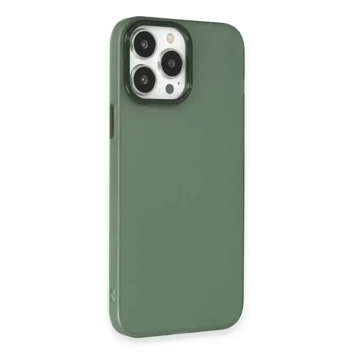 Newface Apple iPhone 13 Pro Max Kılıf Modos Metal Kapak - Koyu Yeşil