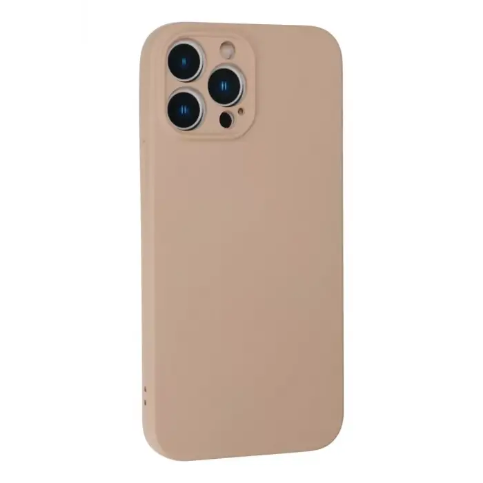 Newface Apple iPhone 13 Pro Max Kılıf Nano içi Kadife Silikon - Pudra
