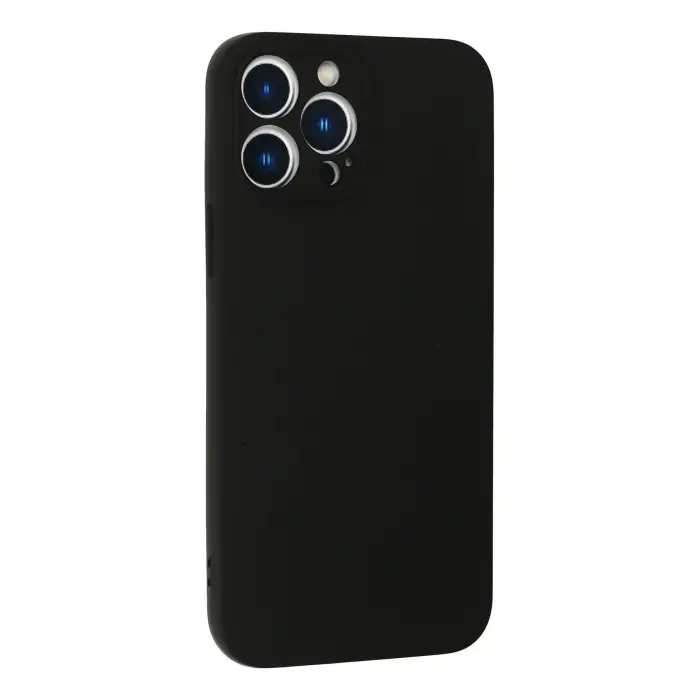 Newface iPhone 13 Pro Max Kılıf Nano içi Kadife Silikon - Siyah
