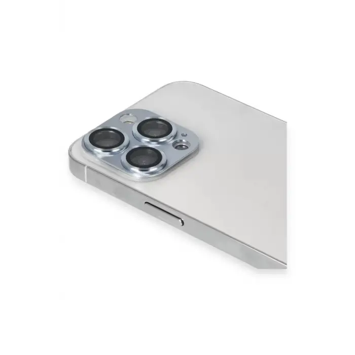 Newface Apple iPhone 13 Pro Max Pers Alüminyum Kamera Lens - Sierra Blue