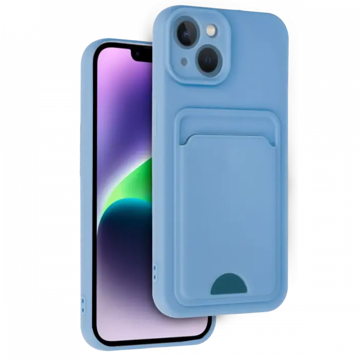 Newface iPhone 14 Kılıf Kelvin Kartvizitli Silikon - Mavi