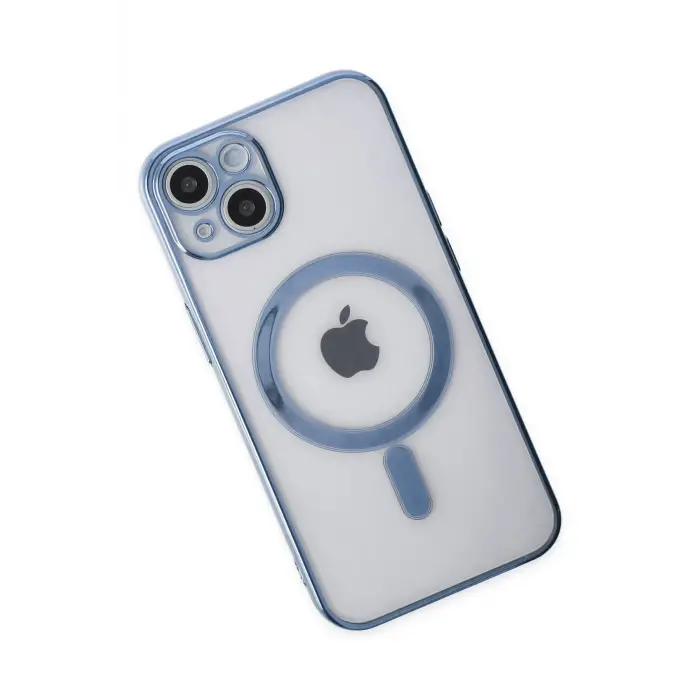 Newface iPhone 14 Plus Kılıf Magneticsafe Lazer Silikon - Sierra Blue