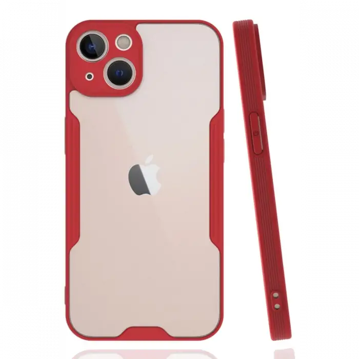 Newface iPhone 14 Plus Kılıf Platin Silikon - Kırmızı