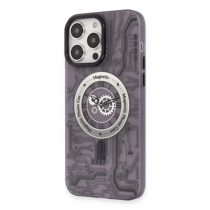 Newface iPhone 14 Pro Kılıf Apollo Magneticsafe Desenli Kapak - Apollo Mor - 5