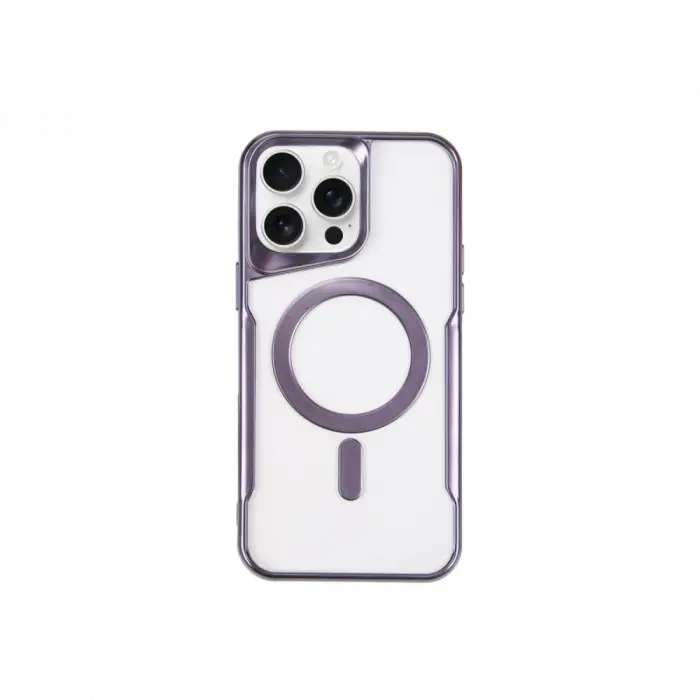 Newface iPhone 14 Pro Kılıf Boyi Magsafe Silikon Kapak - Derin Mor