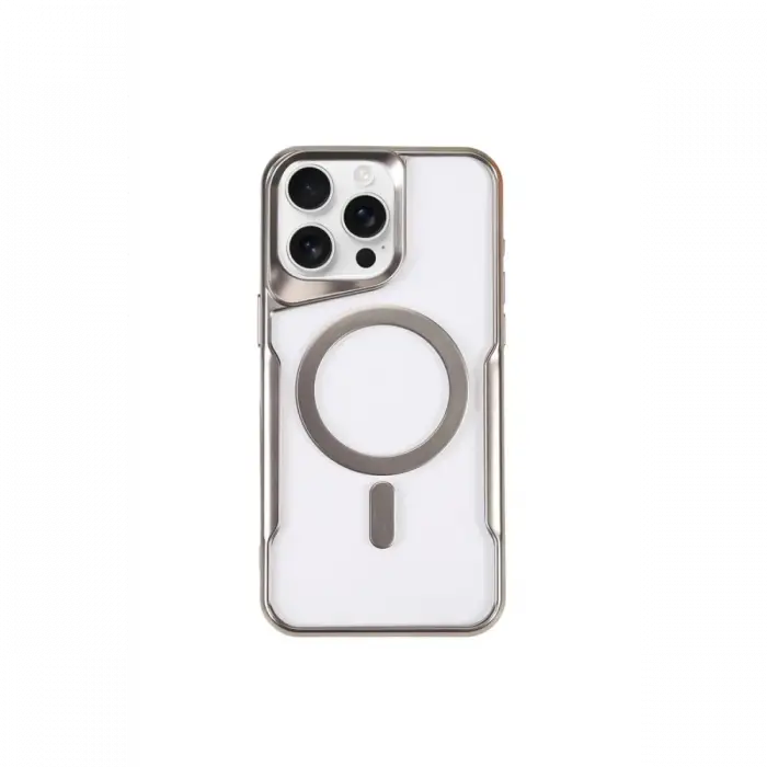 Newface iPhone 14 Pro Kılıf Boyi Magsafe Silikon Kapak - Gümüş