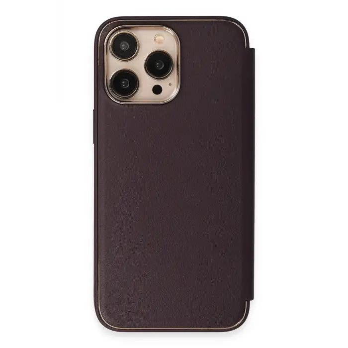 Newface iPhone 14 Pro Kılıf Dolpin Kapaklı - Derin Mor