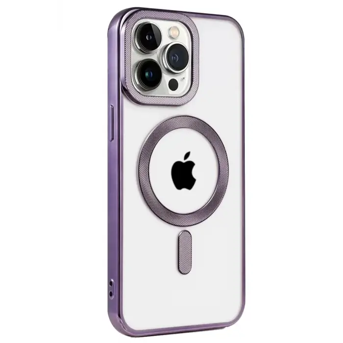 Newface Apple iPhone 14 Pro Kılıf Kronos Magsafe Kapak - Derin Mor