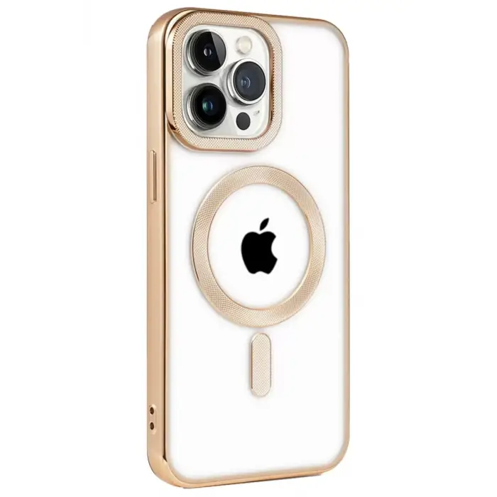Newface Apple iPhone 14 Pro Kılıf Kronos Magsafe Kapak - Gold