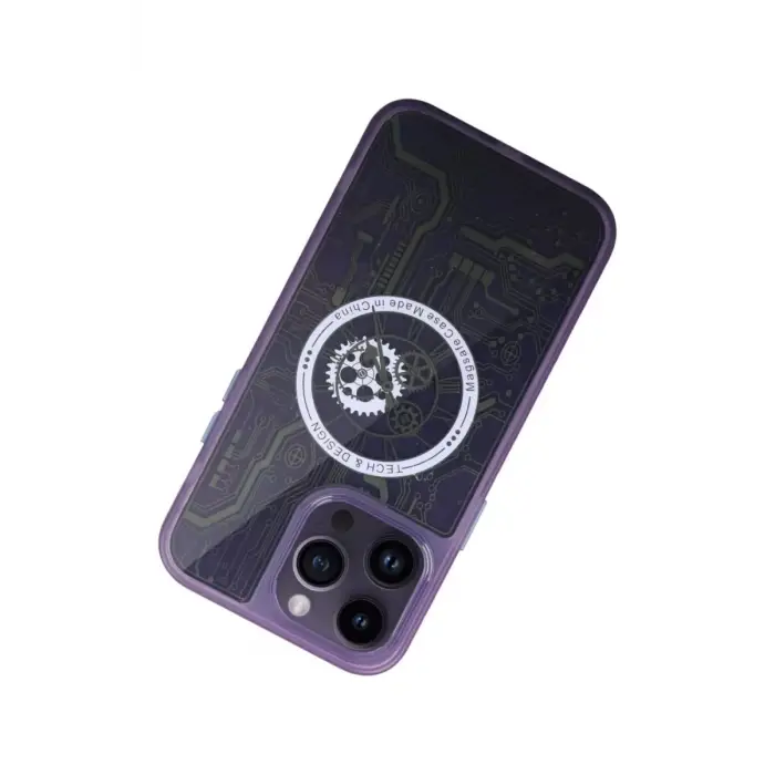 Newface Apple iPhone 14 Pro Kılıf Magic Magneticsafe Silikon - Derin Mor