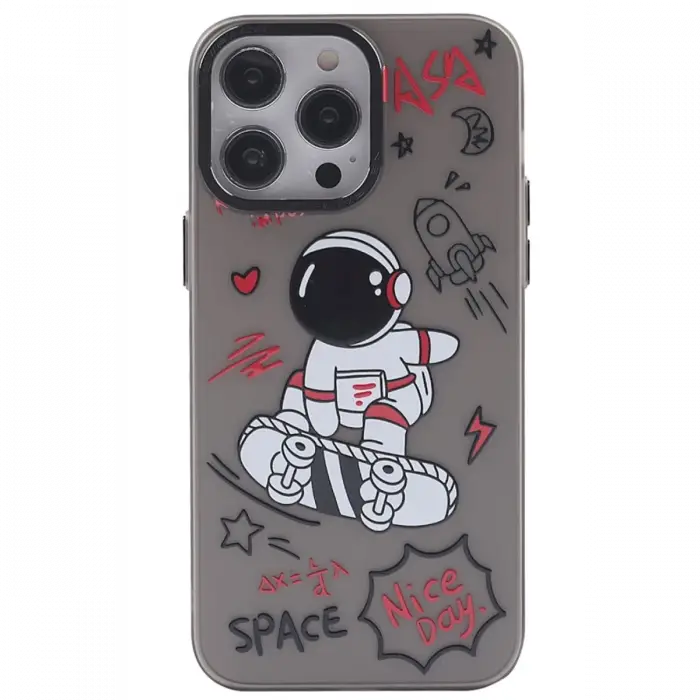 Newface iPhone 14 Pro Kılıf Prada Desenli Kapak - Prada Siyah - 1