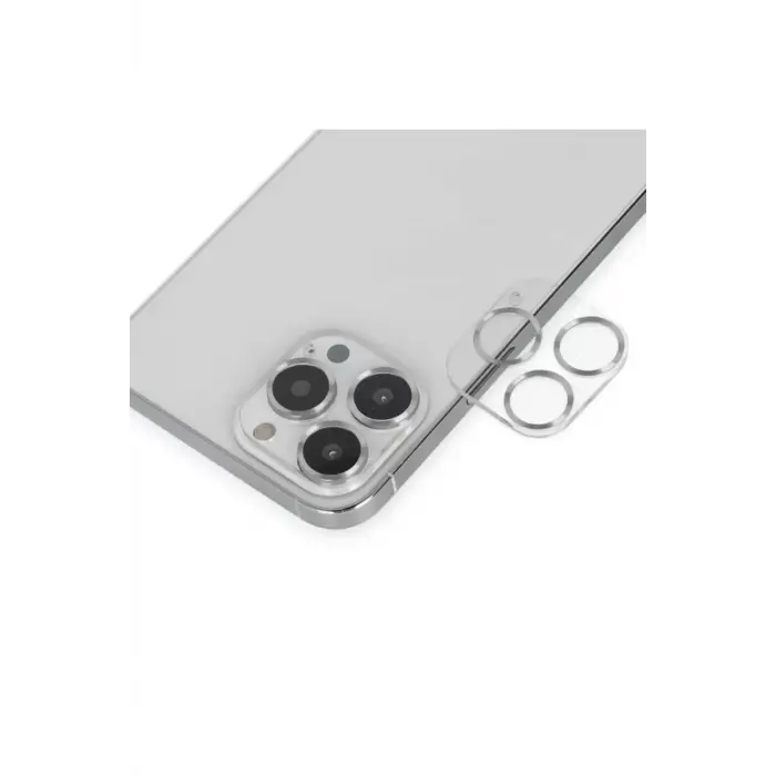 Newface Apple iPhone 14 Pro Max Band Metal Kamera Lens - Gümüş