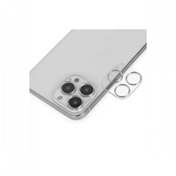 Newface Apple iPhone 14 Pro Max Band Metal Kamera Lens - Gümüş