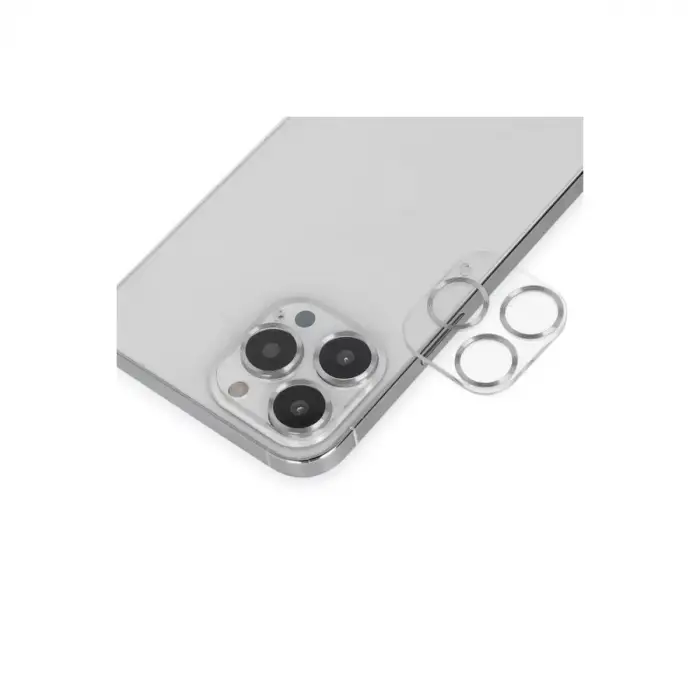Newface Apple iPhone 14 Pro Max Band Metal Kamera Lens - Gümüş