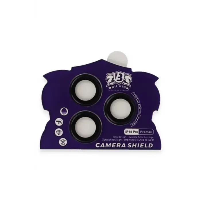 Newface Apple iPhone 14 Pro Max Bilvis Titan Kamera Lens - Derin Mor