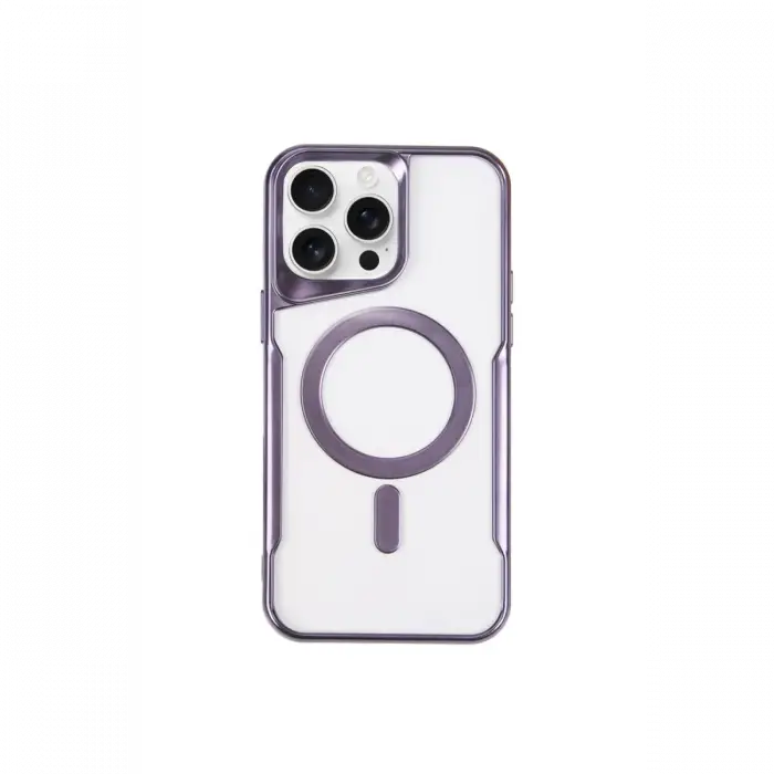 Newface iPhone 14 Pro Max Kılıf Boyi Magsafe Silikon Kapak - Derin Mor