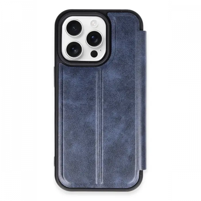 Newface iPhone 14 Pro Max Kılıf Flip Cover - Lacivert