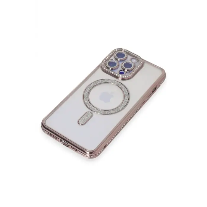 Newface iPhone 14 Pro Max Kılıf Joke Simli Magneticsafe Kılıf - Pembe