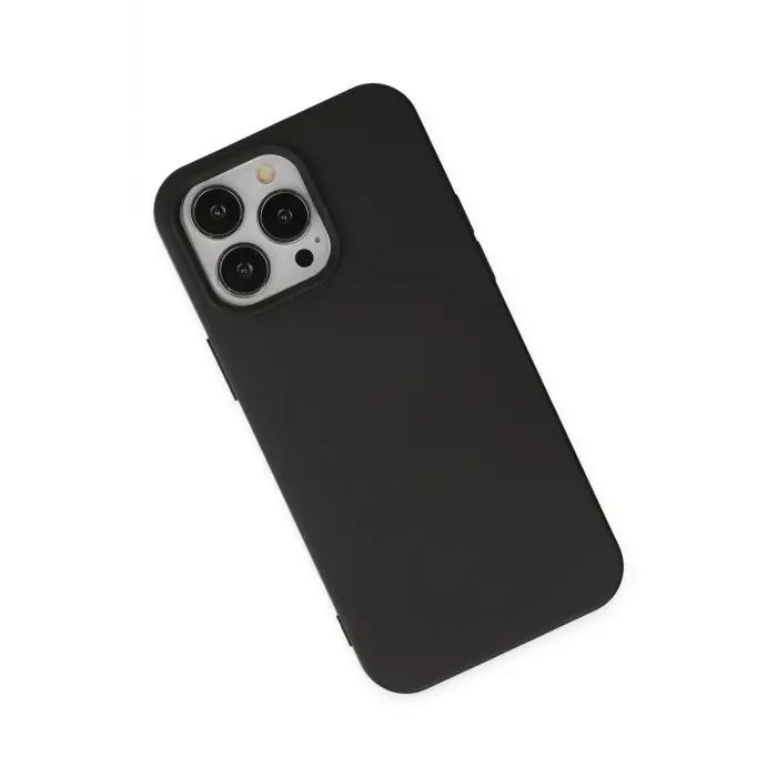 Newface Apple iPhone 14 Pro Max Kılıf Nano içi Kadife Silikon - Siyah
