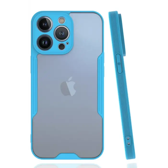 Newface iPhone 14 Pro Max Kılıf Platin Silikon - Mavi