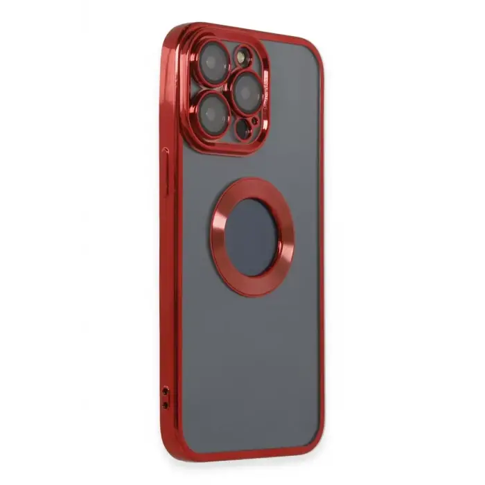 Newface Apple iPhone 14 Pro Max Kılıf Slot Silikon - Kırmızı