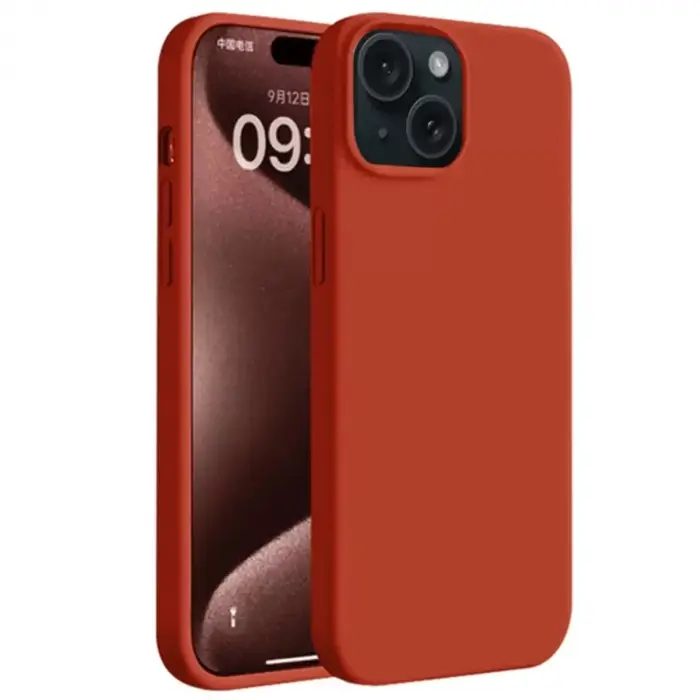 Newface Apple iPhone 15 Plus Kılıf First Silikon - Kırmızı