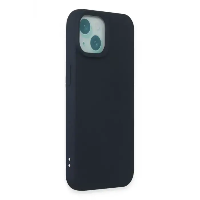 Newface Apple iPhone 15 Plus Kılıf Nano içi Kadife Silikon - Lacivert