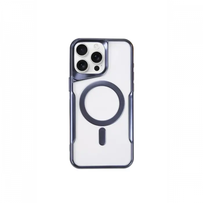 Newface iPhone 15 Pro Max Kılıf Boyi Magsafe Silikon Kapak - Lacivert