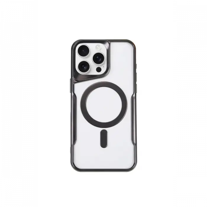 Newface iPhone 15 Pro Max Kılıf Boyi Magsafe Silikon Kapak - Siyah