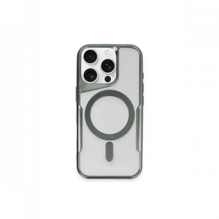 Newface iPhone 15 Pro Max Kılıf Boyi Magsafe Silikon Kapak - Yeşil