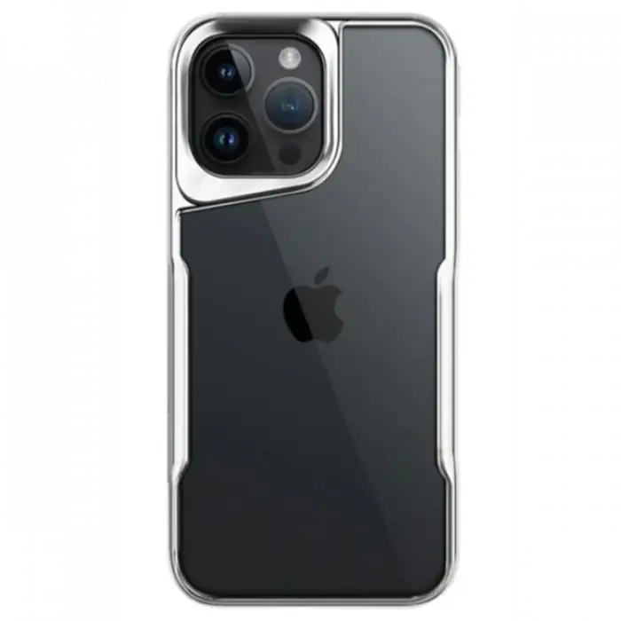 Newface iPhone 15 Pro Max Kılıf Boyi Silikon Kapak - Gümüş