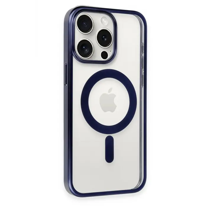 Newface iPhone 15 Pro Max Kılıf Erozi Magsafe Kapak - Lacivert