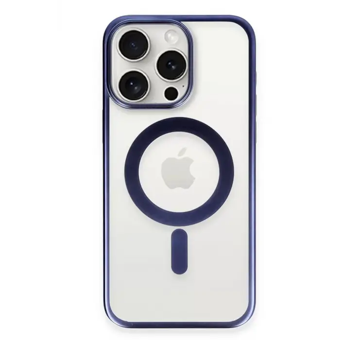 Newface Apple iPhone 15 Pro Max Kılıf Erozi Magsafe Kapak - Lacivert