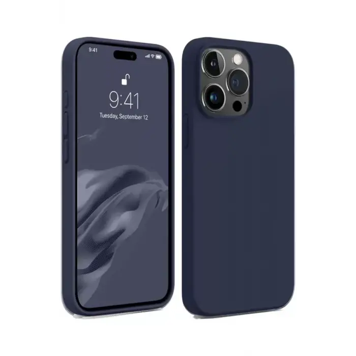 Newface Apple iPhone 15 Pro Max Kılıf First Silikon - Lacivert