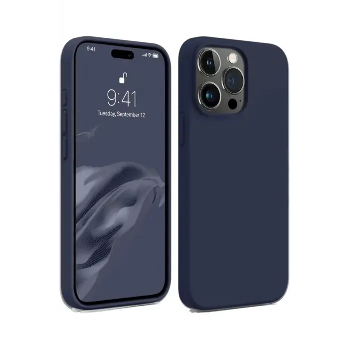 Newface iPhone 15 Pro Max Kılıf First Silikon - Lacivert