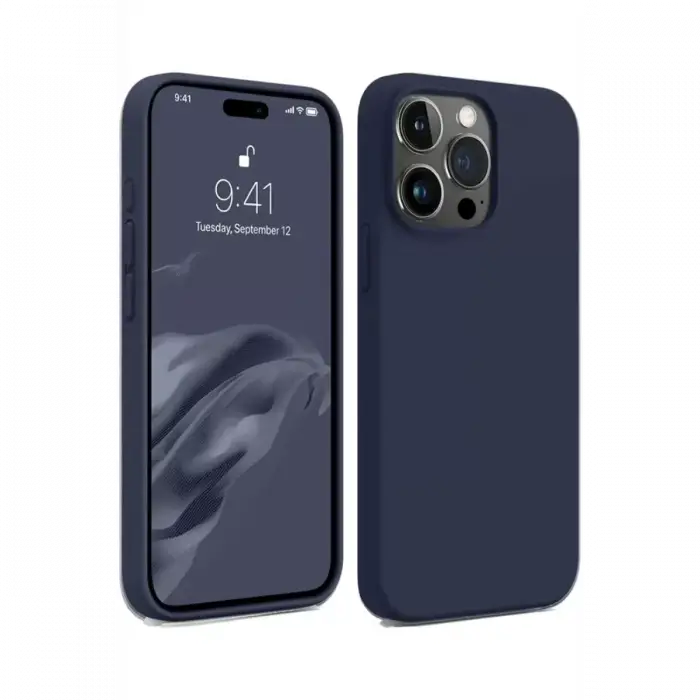 Newface Apple iPhone 15 Pro Max Kılıf First Silikon - Lacivert