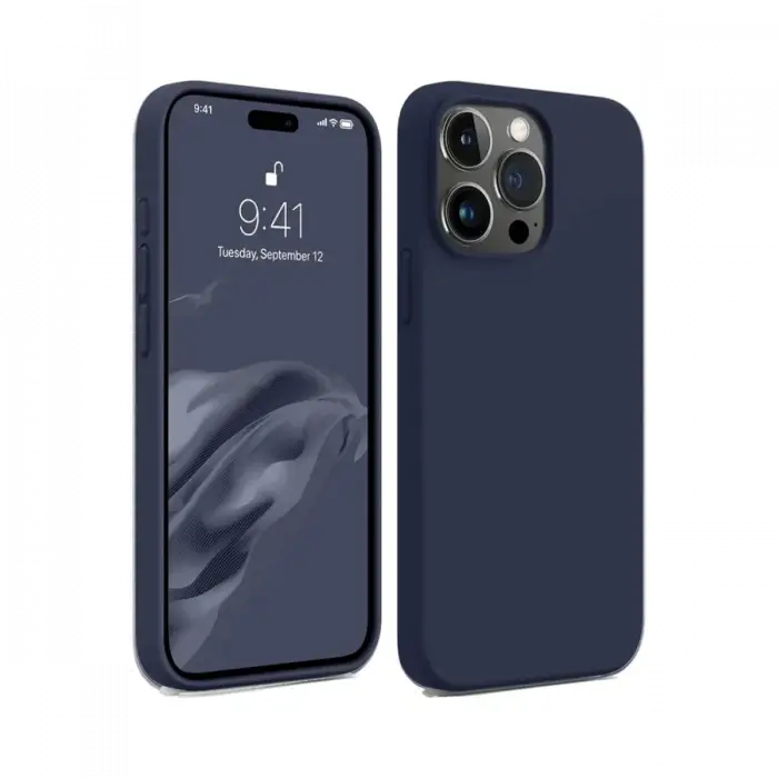 Newface iPhone 15 Pro Max Kılıf First Silikon - Lacivert