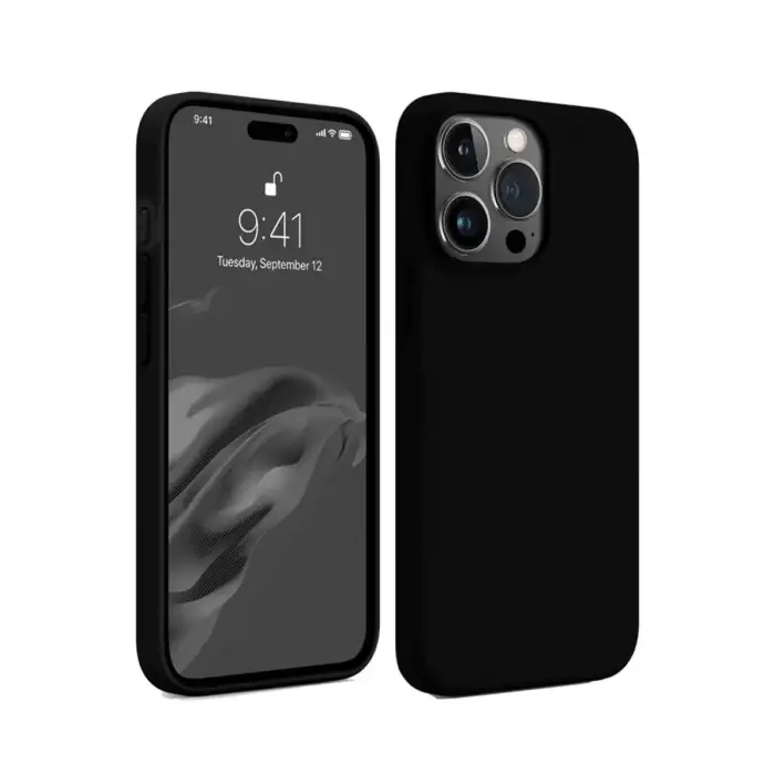 Newface Apple iPhone 15 Pro Max Kılıf First Silikon - Siyah