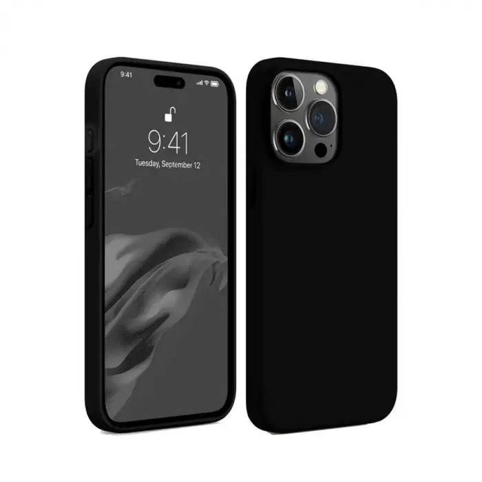 Newface iPhone 15 Pro Max Kılıf First Silikon - Siyah