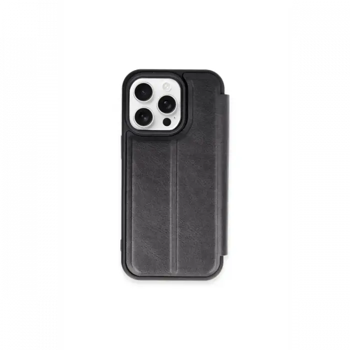 Newface iPhone 15 Pro Max Kılıf Flip Cover - Siyah
