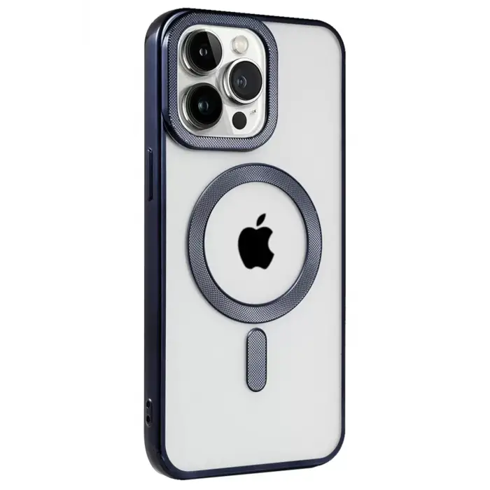 Newface Apple iPhone 15 Pro Max Kılıf Kronos Magsafe Kapak - Lacivert