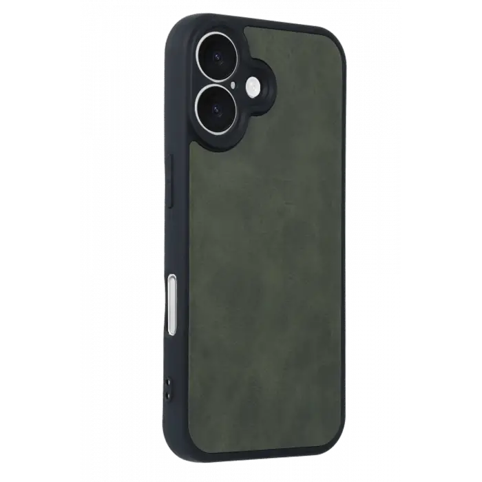 Newface iPhone 16 Kılıf Aras Deri Kapak - Koyu Yeşil