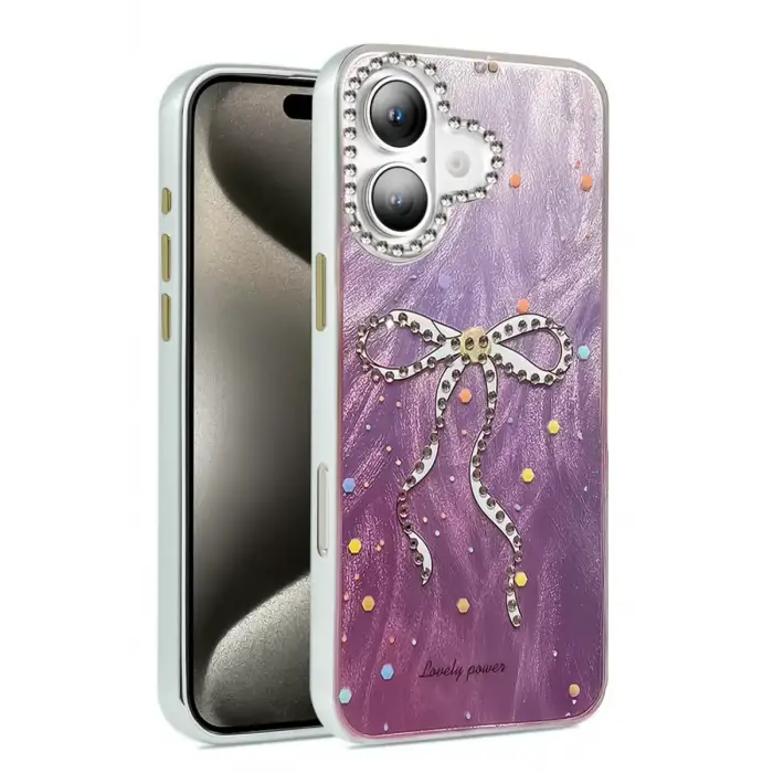 Newface Apple iPhone 16 Kılıf Blade Aynalı Desenli Kapak - Desen 1