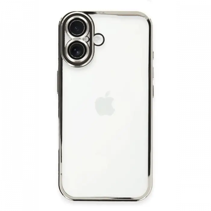 Newface iPhone 16 Kılıf Razer Lensli Silikon - Gümüş